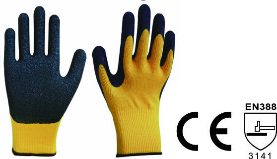 10 gauge T/C liner with wrinkle latex coated glove